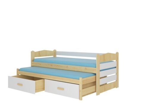 TIARRO Double bed 200×90 Natural pine/white ADRK