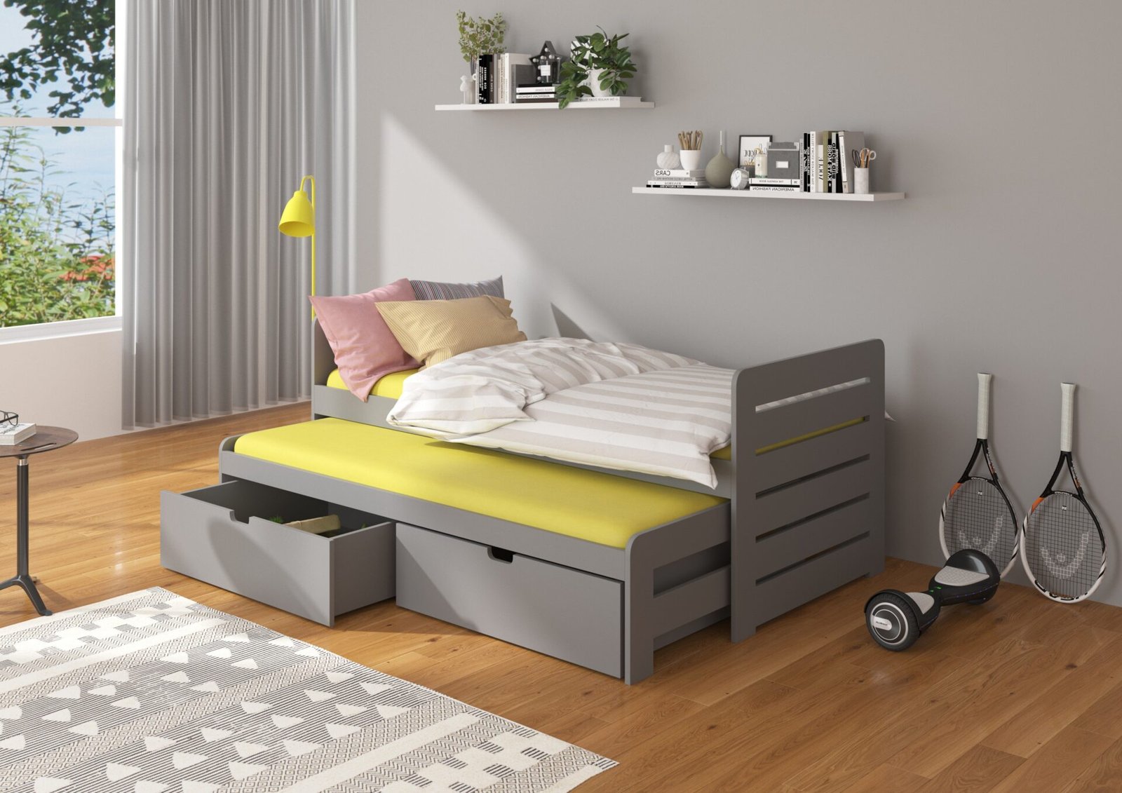 TOMI double bed 180x80 gray ADRK - Image 2