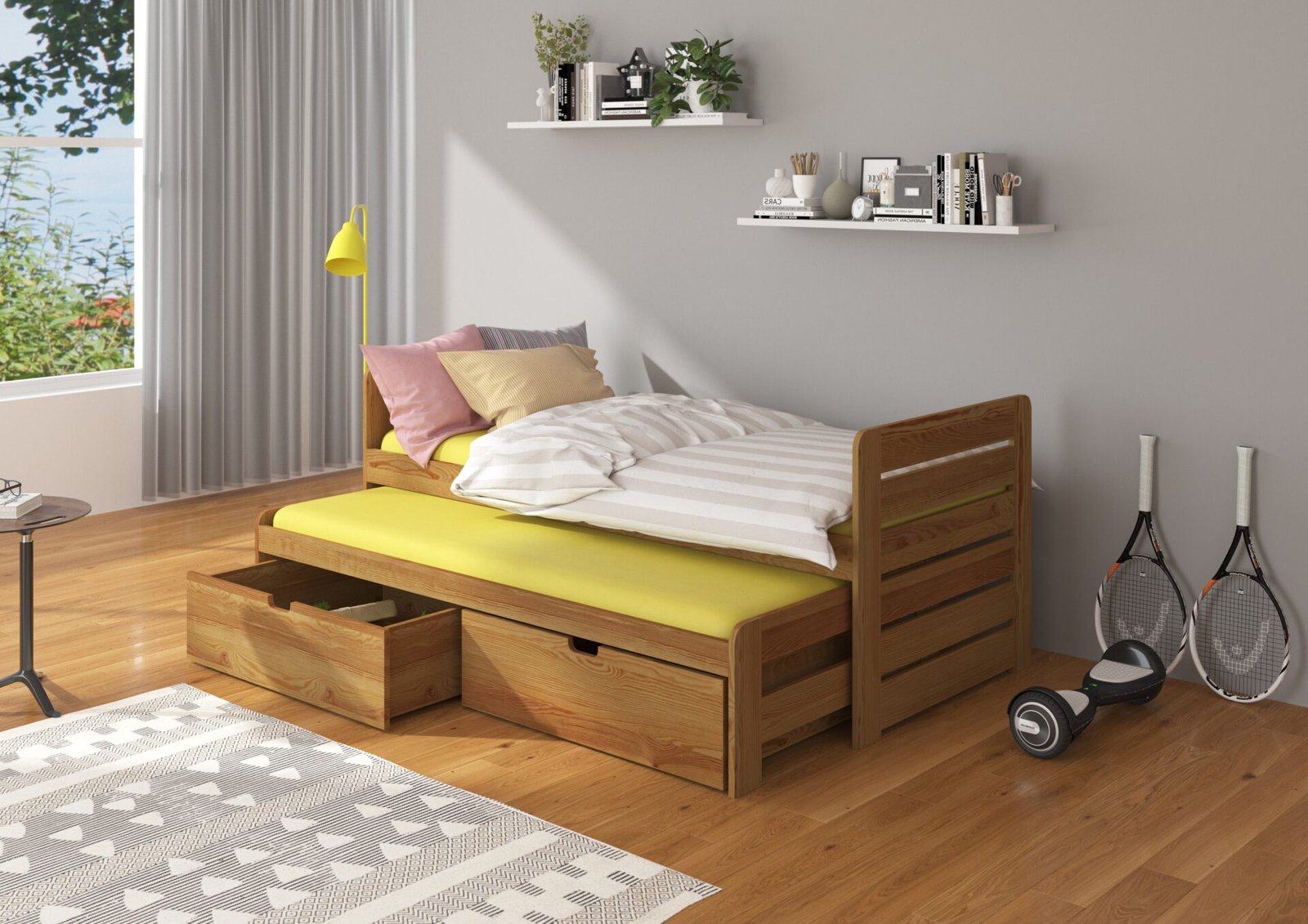 TOMI double bed 200x90 oak color ADRK - Image 2