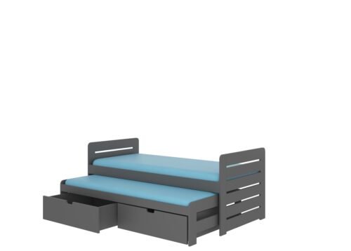 TOMI double bed 200×90 graphite color ADRK