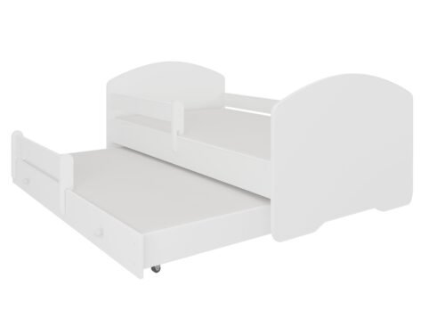 Double bed with cornice and mattresses PEPE II 160×80 white ADRK