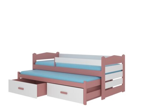 TIARRO Double bed with rail 200×90 pine/white ADRK