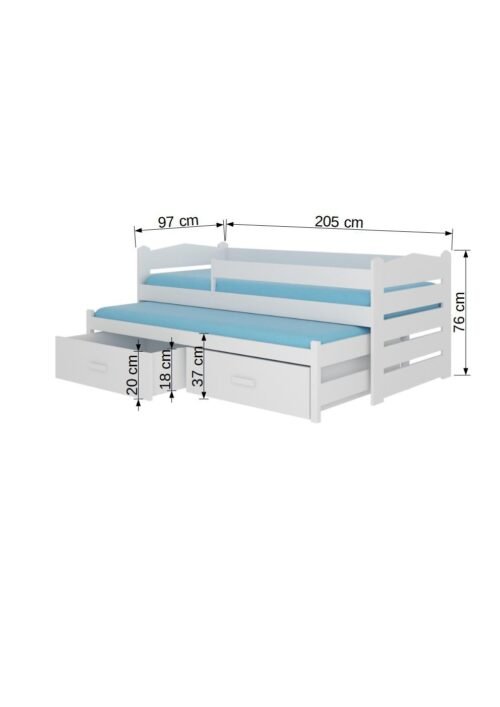 TIARRO double bed with cornice 200×90 pine/golden oak ADRK