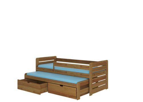 TOMI double bed with cornice 200×90 oak color ADRK