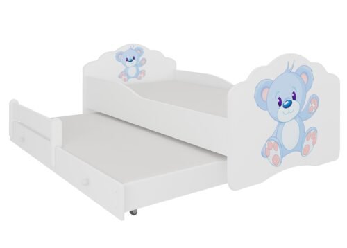 Double bed with mattresses CASIMO II BLUE BEAR 160×80 white ADRK