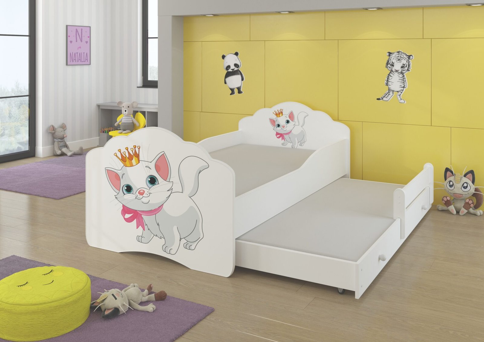 Double bed with mattresses CASIMO II CAT 160x80 white ADRK - Image 2