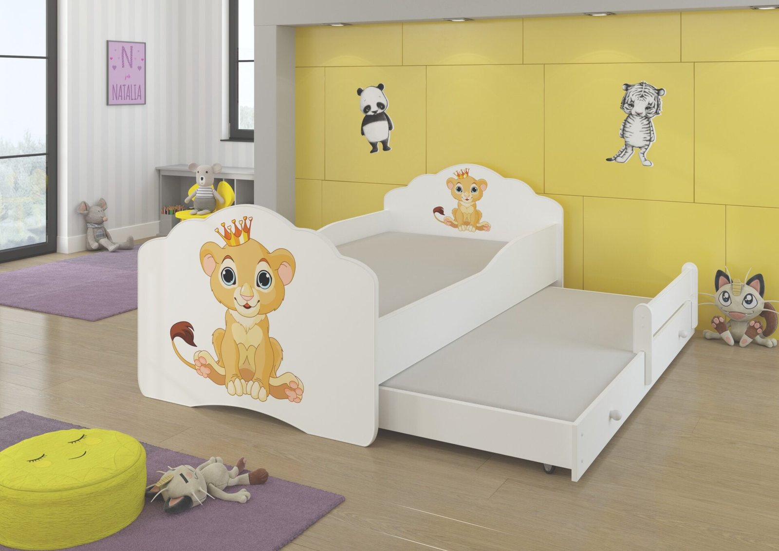 Double bed with mattresses CASIMO II LIU 160x80 white ADRK - Image 2