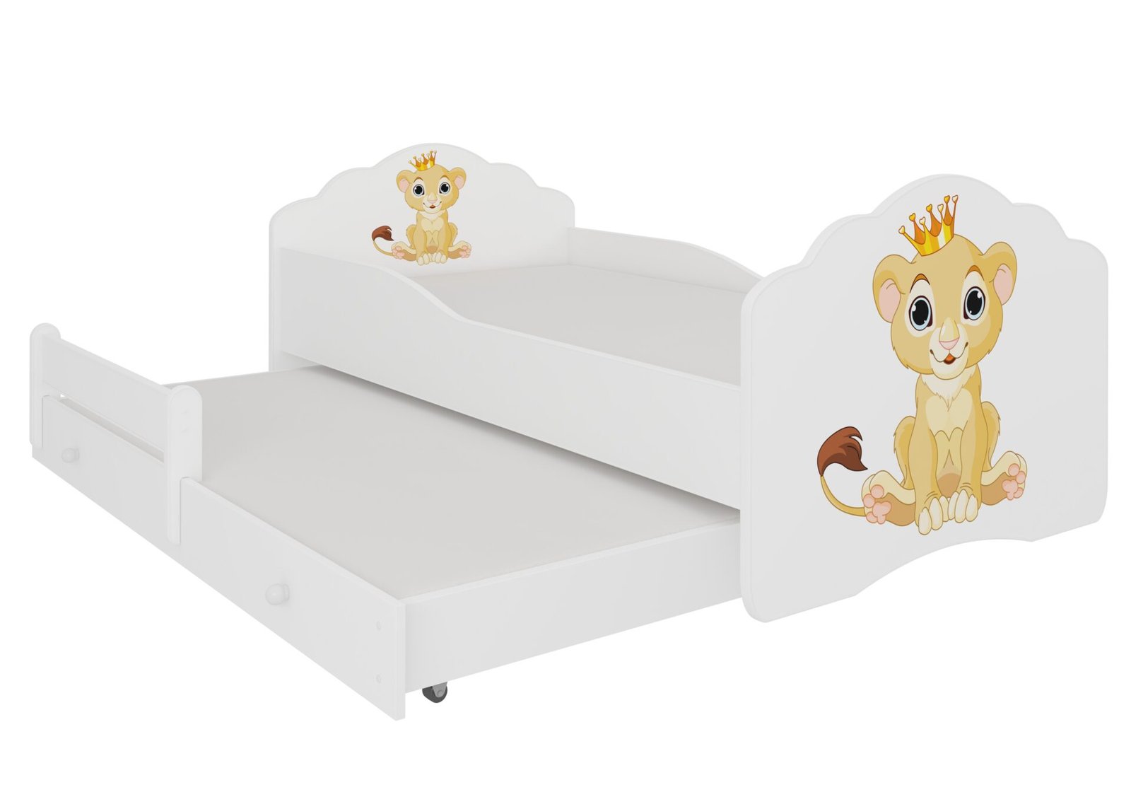 Double bed with mattresses CASIMO II LIU 160x80 white ADRK