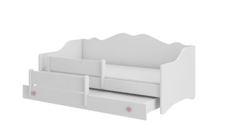Double bed with mattresses EMKA II Pink, White 160×80 White ADRK