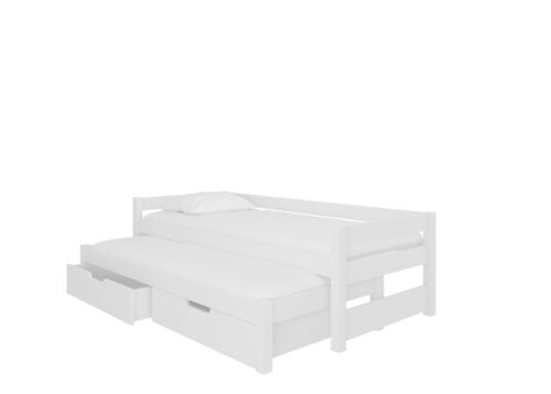 Double bed with FRAGA mattresses, white, ADRK
