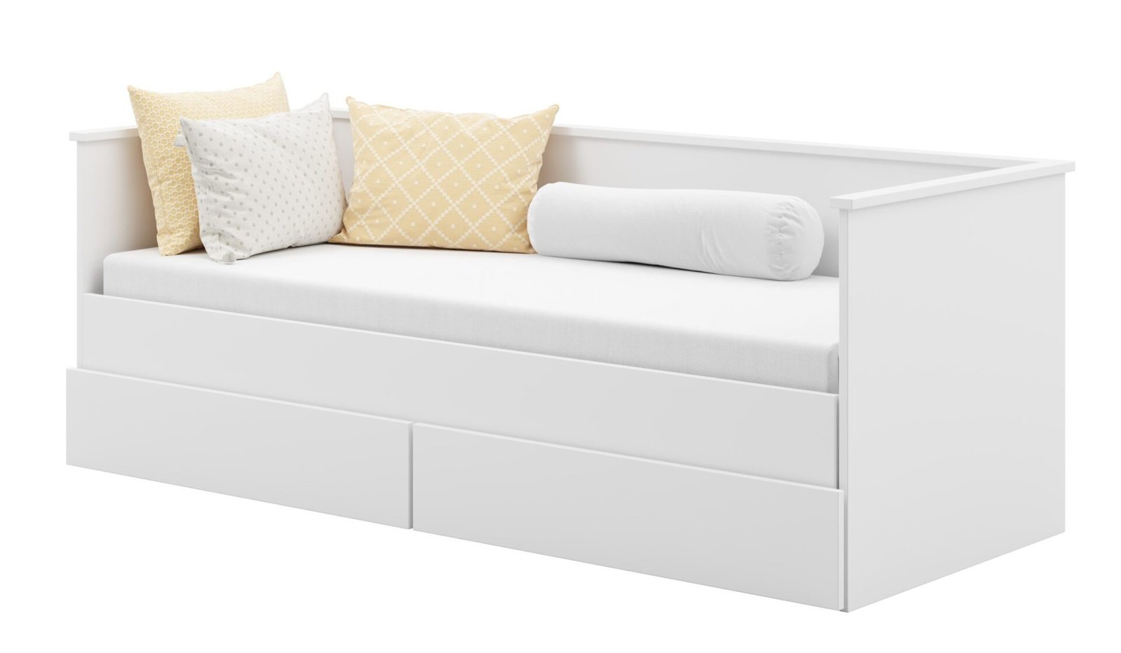 Double bed with mattresses HELA II 200x80 white ADRK