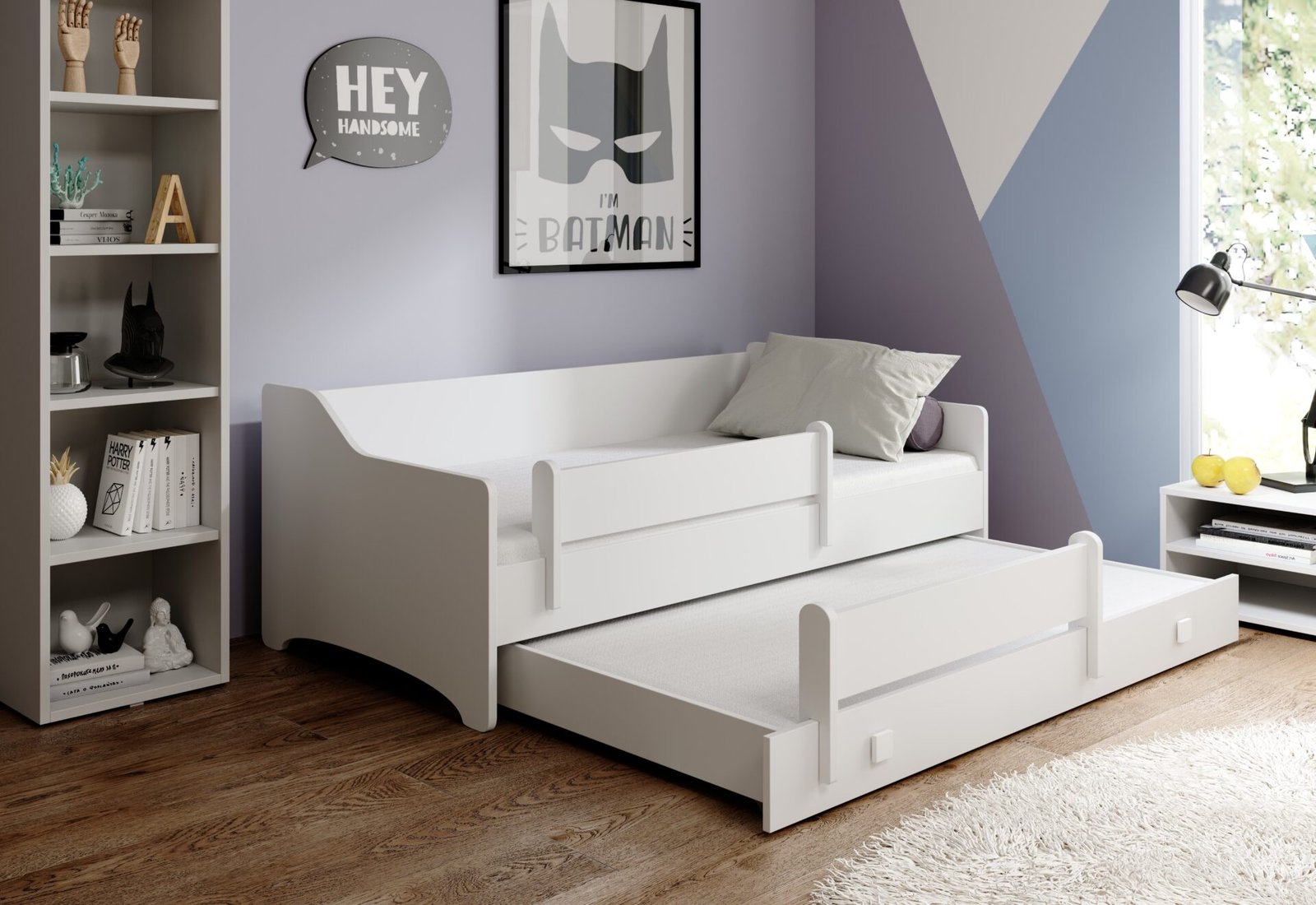 Double bed with mattresses NAOMI II 160x80 white ADRK - Image 2