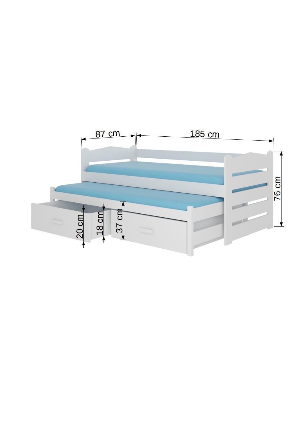 Double bed with mattresses TIARRO 180x80 white ADRK - Image 3