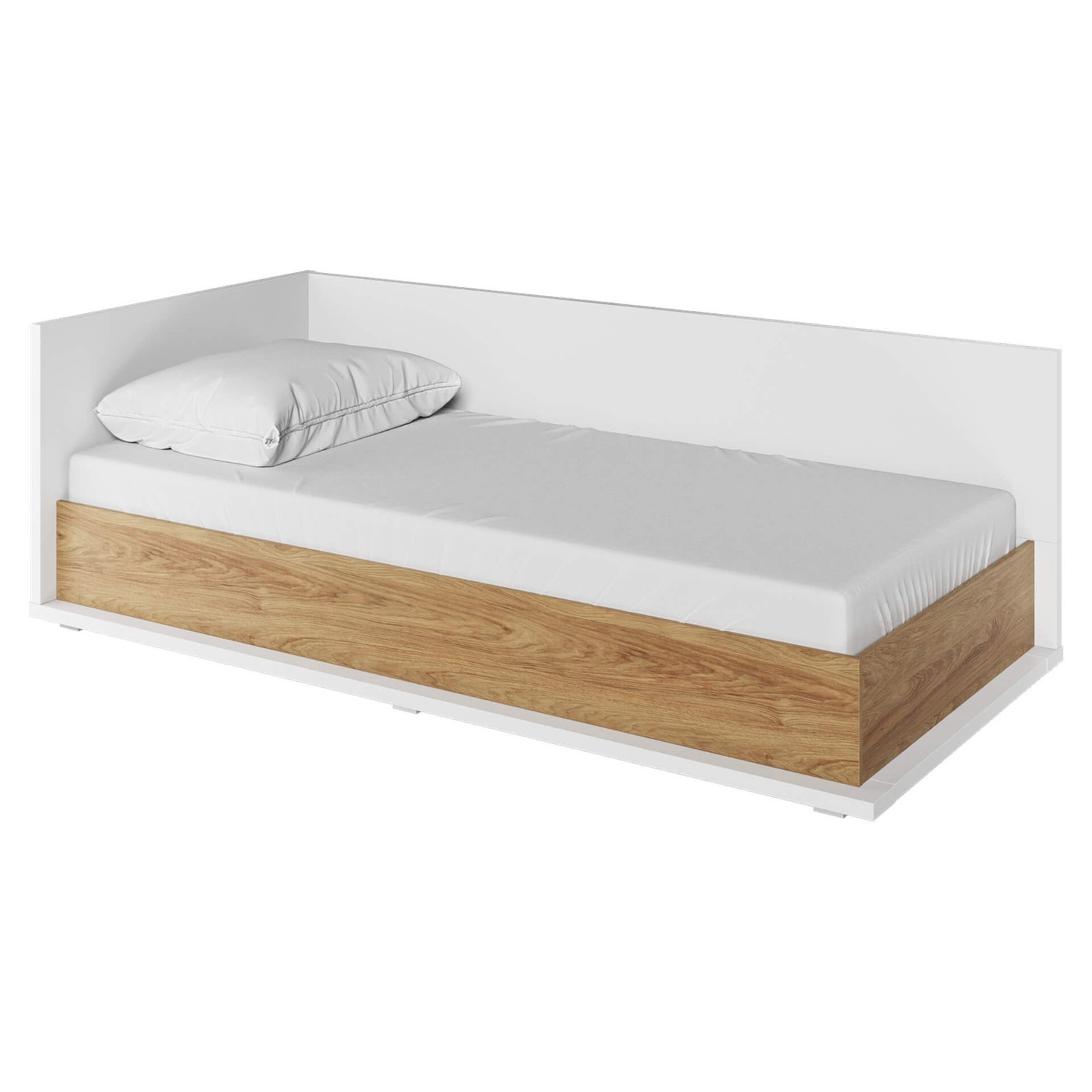 SIMI MS-09 Bed with mattress | White, natural hickory wood - Image 6
