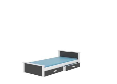 ALDEX 180×80 white/blue ADRK bed with mattress