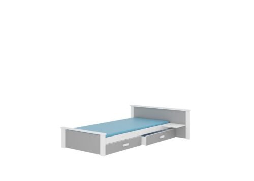 ALDEX SHELF 180×80 Mattress Bed White/Light Grey ADRK