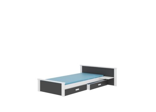 ALDEX SHELF 180×80 White/Carbon ADRK Bed with mattress