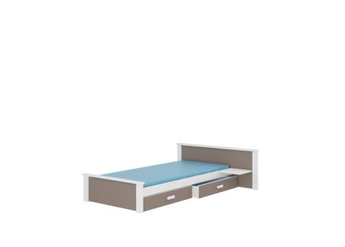 ALDEX SHELF 180×80 White/Truffle ADRK Bed with mattress