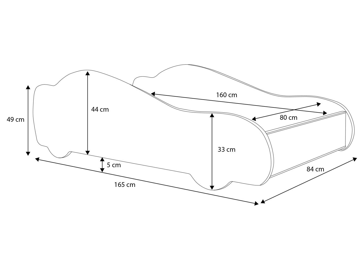 BATCAR bed with mattress 160x80 blue ADRK - Image 4