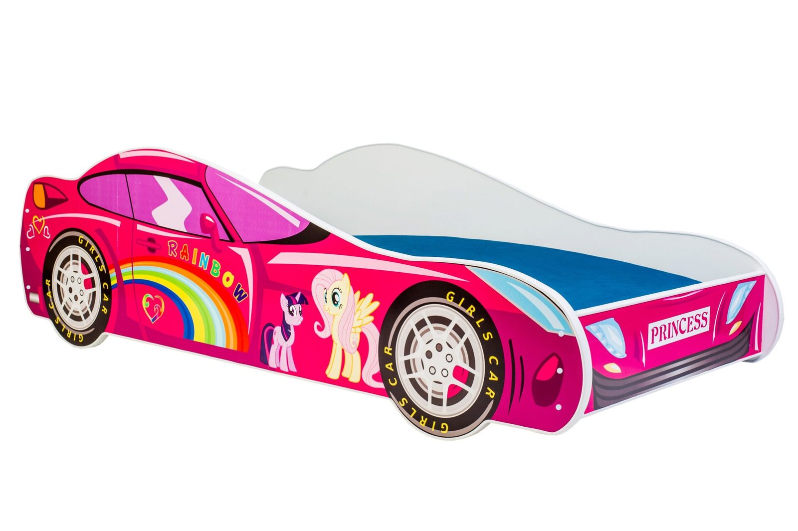 Bed with mattress CAR PINK 140x70 Pine ADRK
