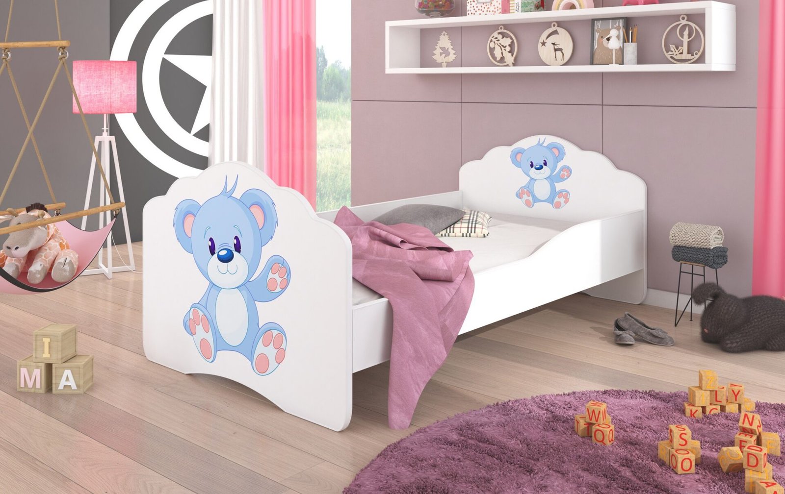 Bed with mattress CASIMO BLUE BEAR 140x70 white ADRK - Image 2