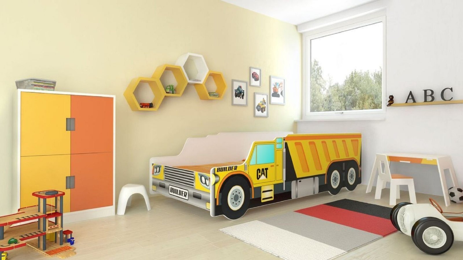 Bed with mattress CONSTRUCTION CAR 160x80 ADRK - Image 2