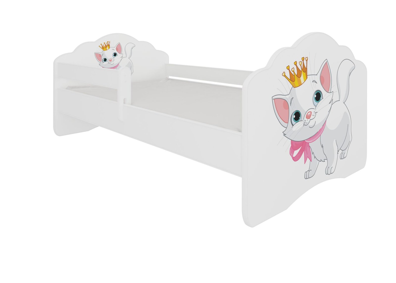 Bed with mattress and cornice CASIMO CAT 160x80 white ADRK