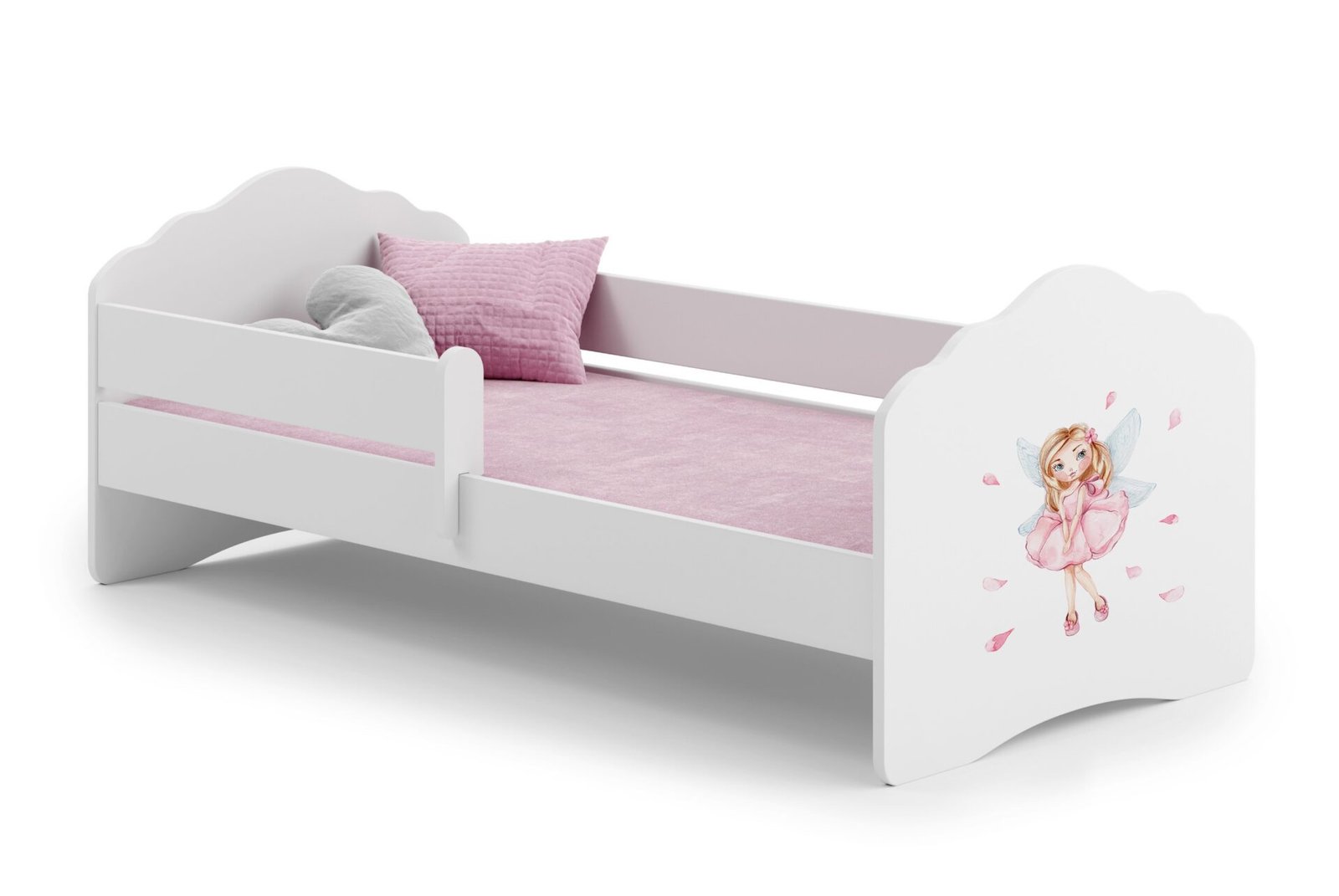 Bed with mattress and cornice CASIMO GIRL WITH WINGS 160x80 white ADRK