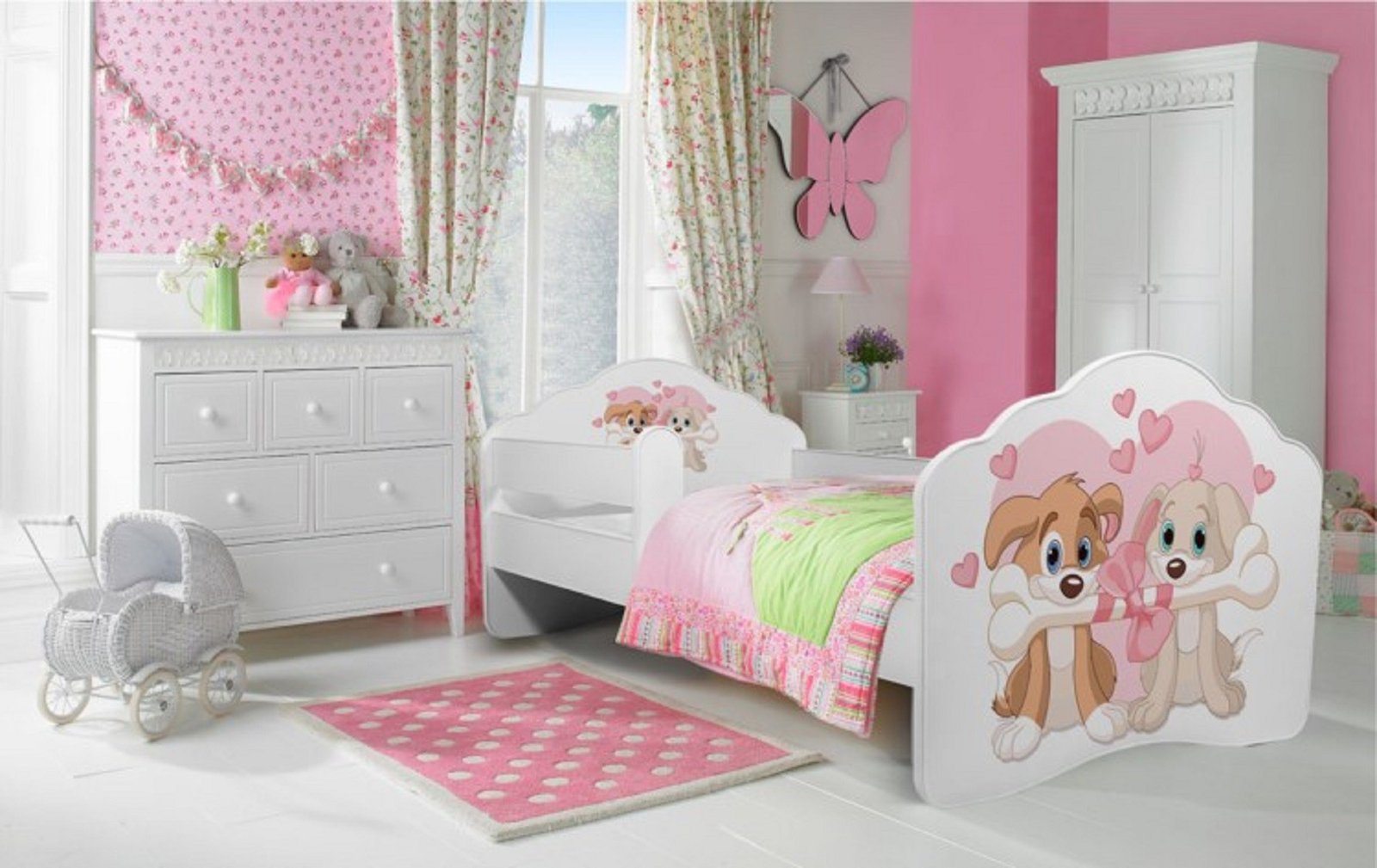 Bed with mattress and cornice CASIMO TWO DOGS 160x80 white ADRK - Image 2
