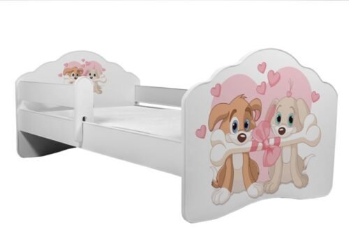 Bed with mattress and cornice CASIMO TWO DOGS 160×80 white ADRK
