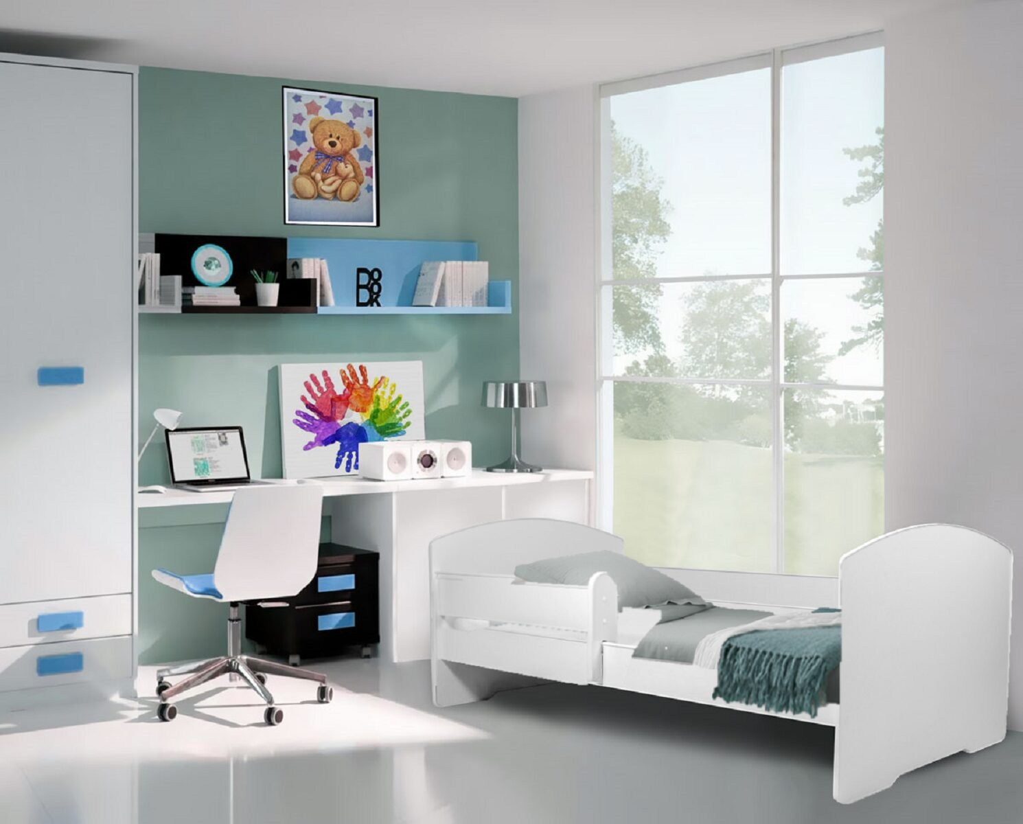Bed with mattress and cornice PEPE 140x70 white ADRK - Image 2