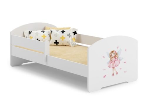 Bed with mattress and cornice PEPE GIRL WITH WINGS 140×70 white ADRK