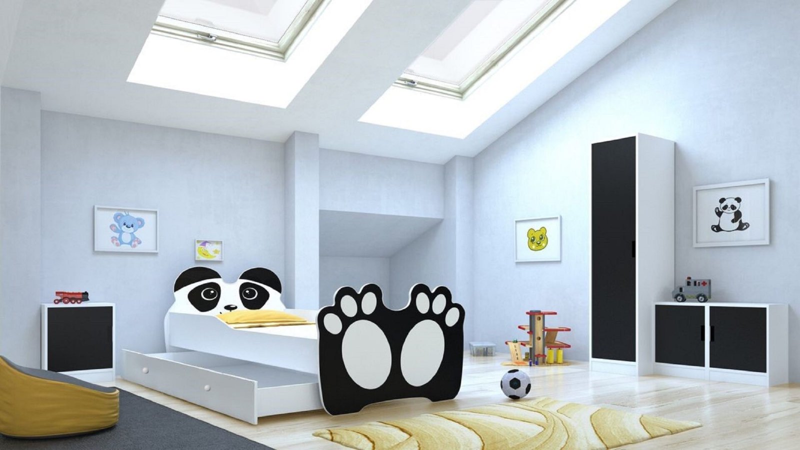 Bed with mattress and drawer BEAR BLACK 160x80 Black ADRK - Image 2