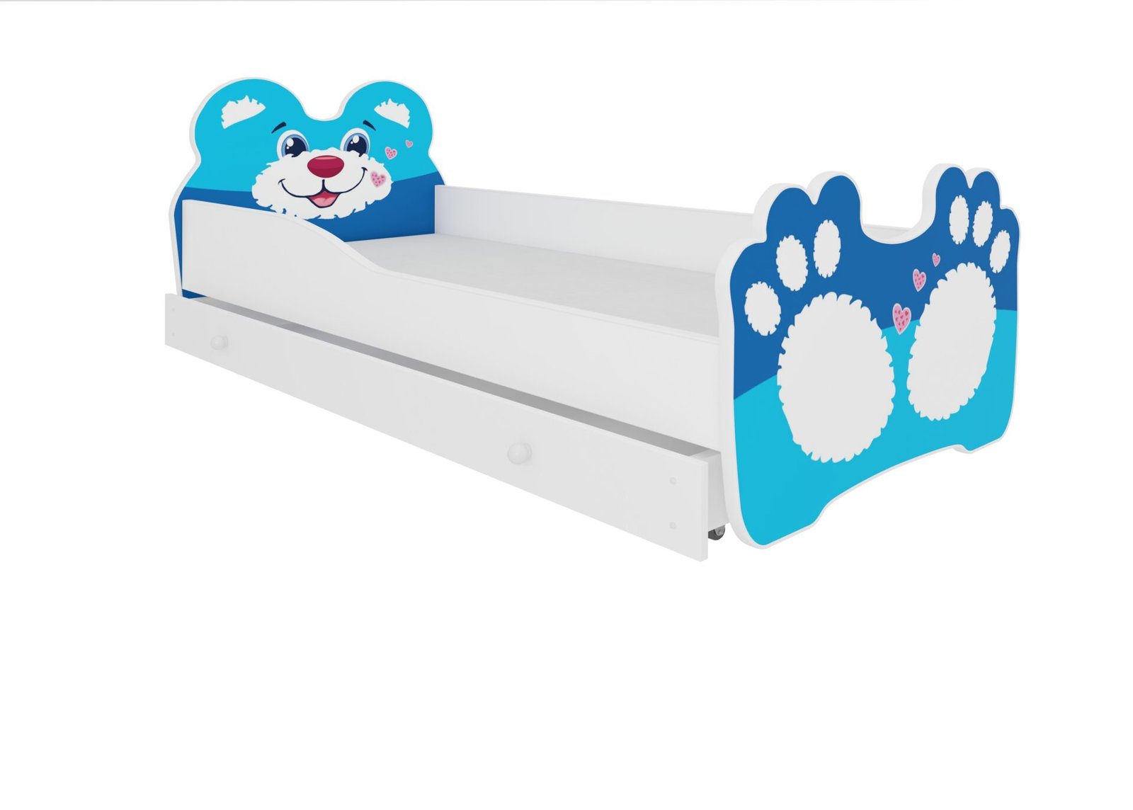 Bed with mattress and drawer BEAR BLUE 140x70 Blue ADRK