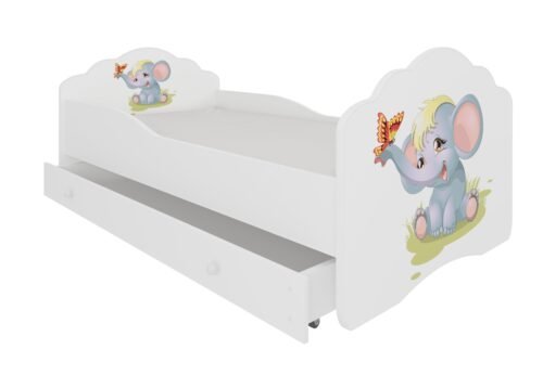 Bed with mattress and drawer CASIMO ELEPHANT 140×70 white ADRK