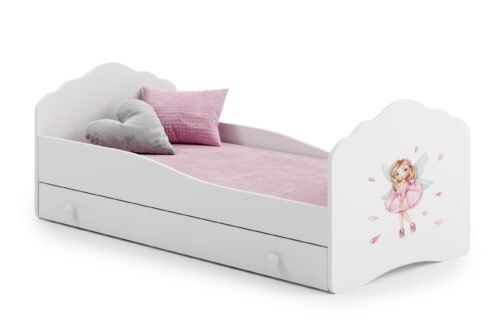Bed with mattress and drawer CASIMO GIRL WITH WINGS 140×70 White ADRK
