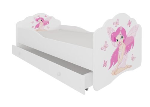 Bed with mattress and drawer CASIMO GIRL WITH WINGS 160×80 White ADRK