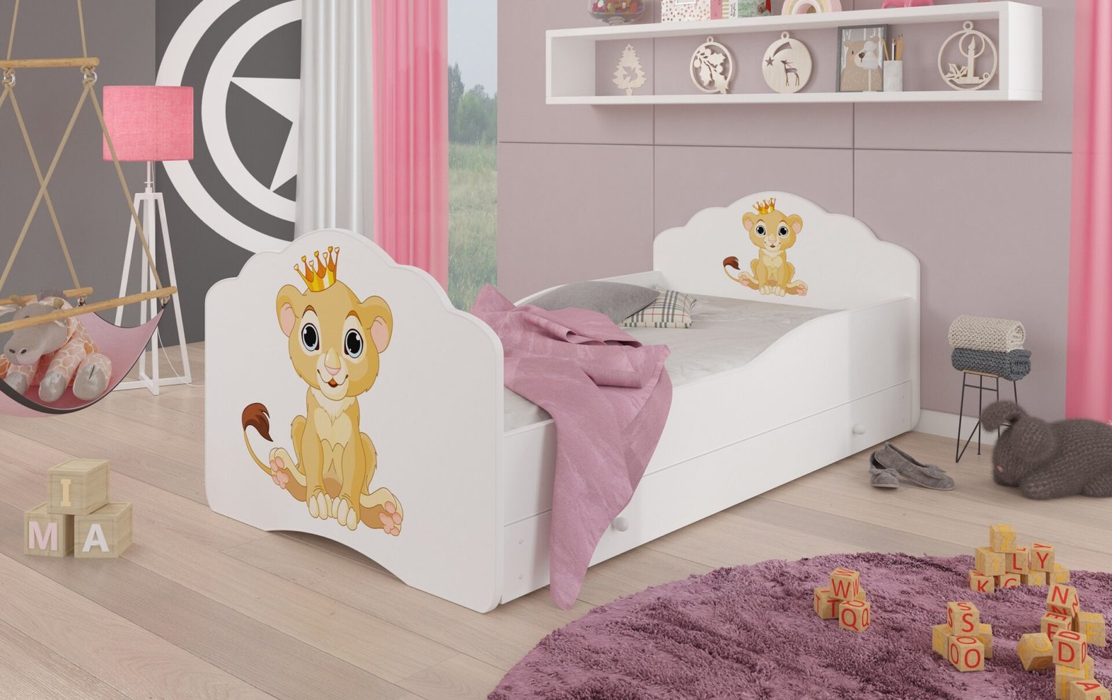Bed with mattress and drawer CASIMO LION 140x70 white ADRK - Image 2