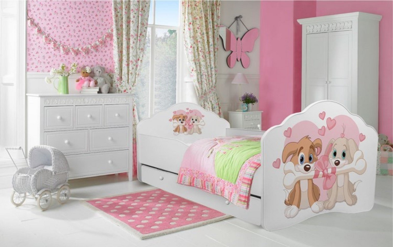 Bed with mattress and drawer CASIMO TWO DOGS 160x80 white ADRK - Image 2