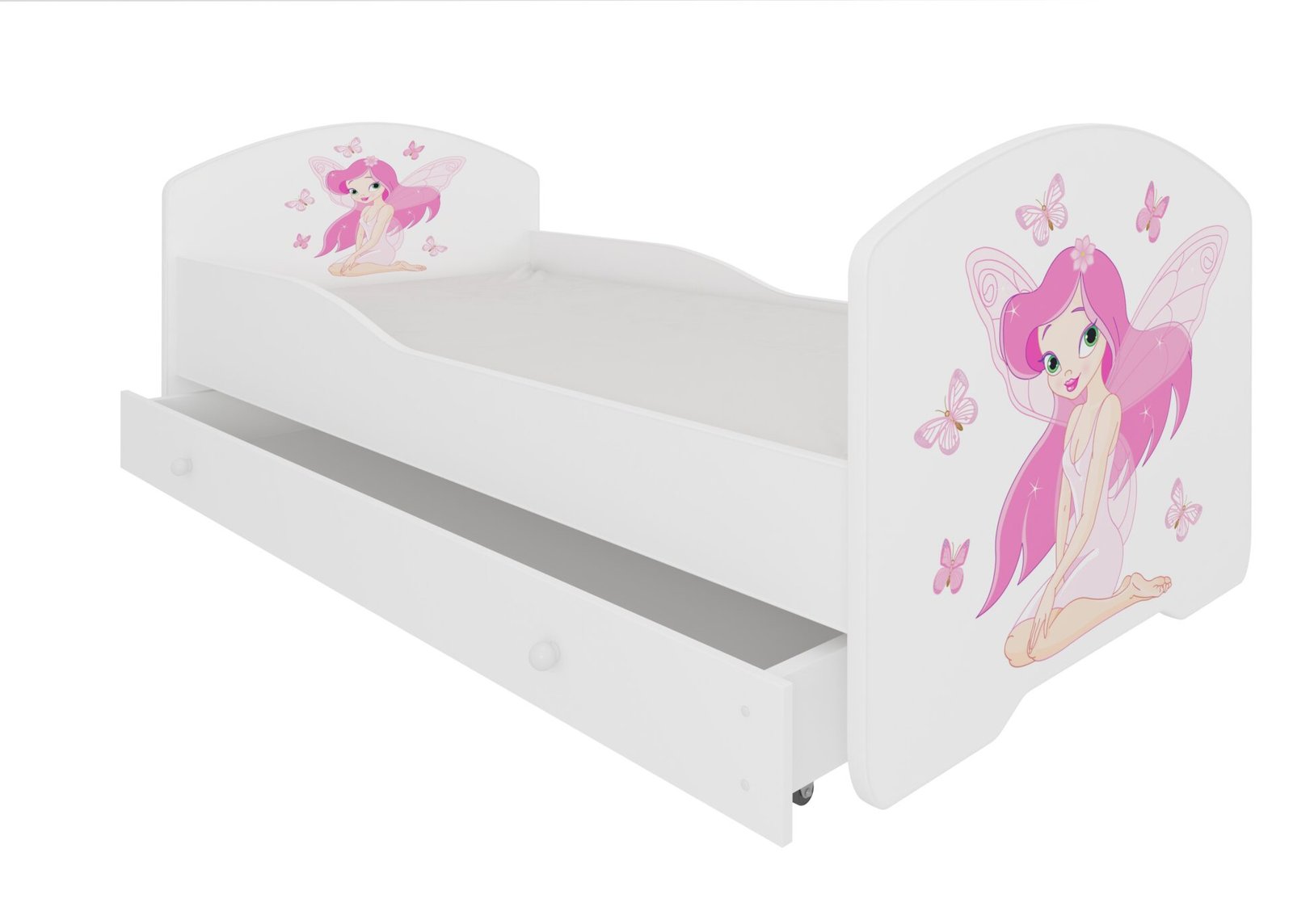 Bed with mattress and drawer PEPE GIRL WITH WINGS 140x70 White ADRK