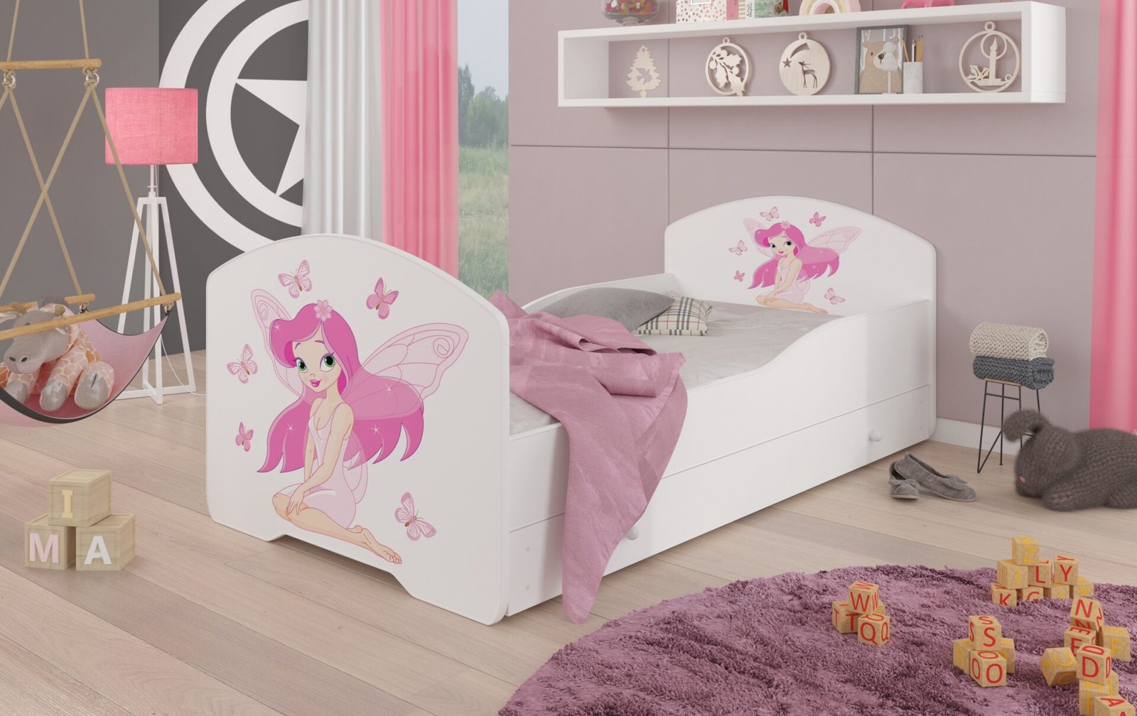Bed with mattress and drawer PEPE GIRL WITH WINGS 140x70 White ADRK - Image 2