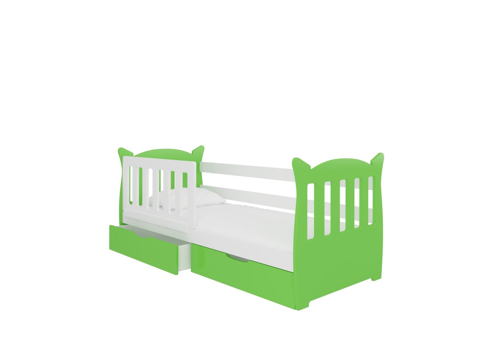 Bed with mattress LENA white/green ADRK