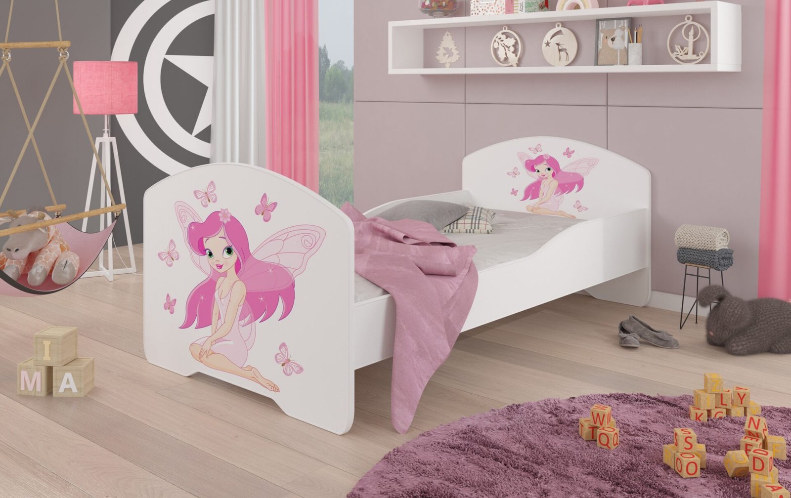Bed with mattress PEPE GIRL WITH WINGS 140x70 White ADRK - Image 2
