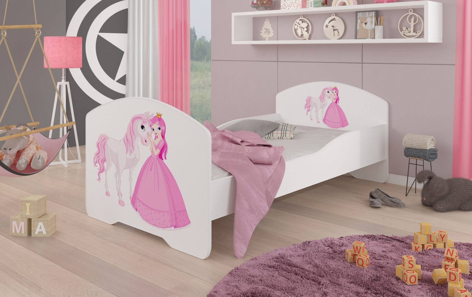 PEPE PRINCESS AND HORSE bed with mattress 140x70 white ADRK - Image 2