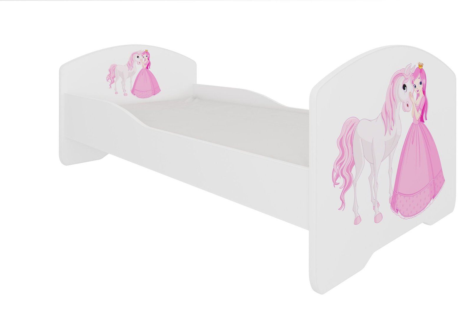 PEPE PRINCESS AND HORSE 160x80 white ADRK bed with mattress