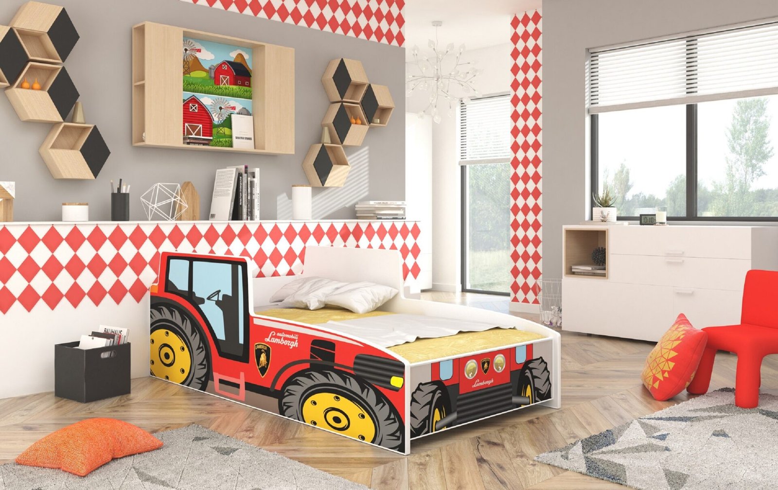 TRACTOR RED 140x70 Red ADRK mattress-bed - Image 2