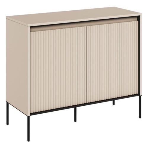 TREND 02 milled chest of drawers, beige / black legs