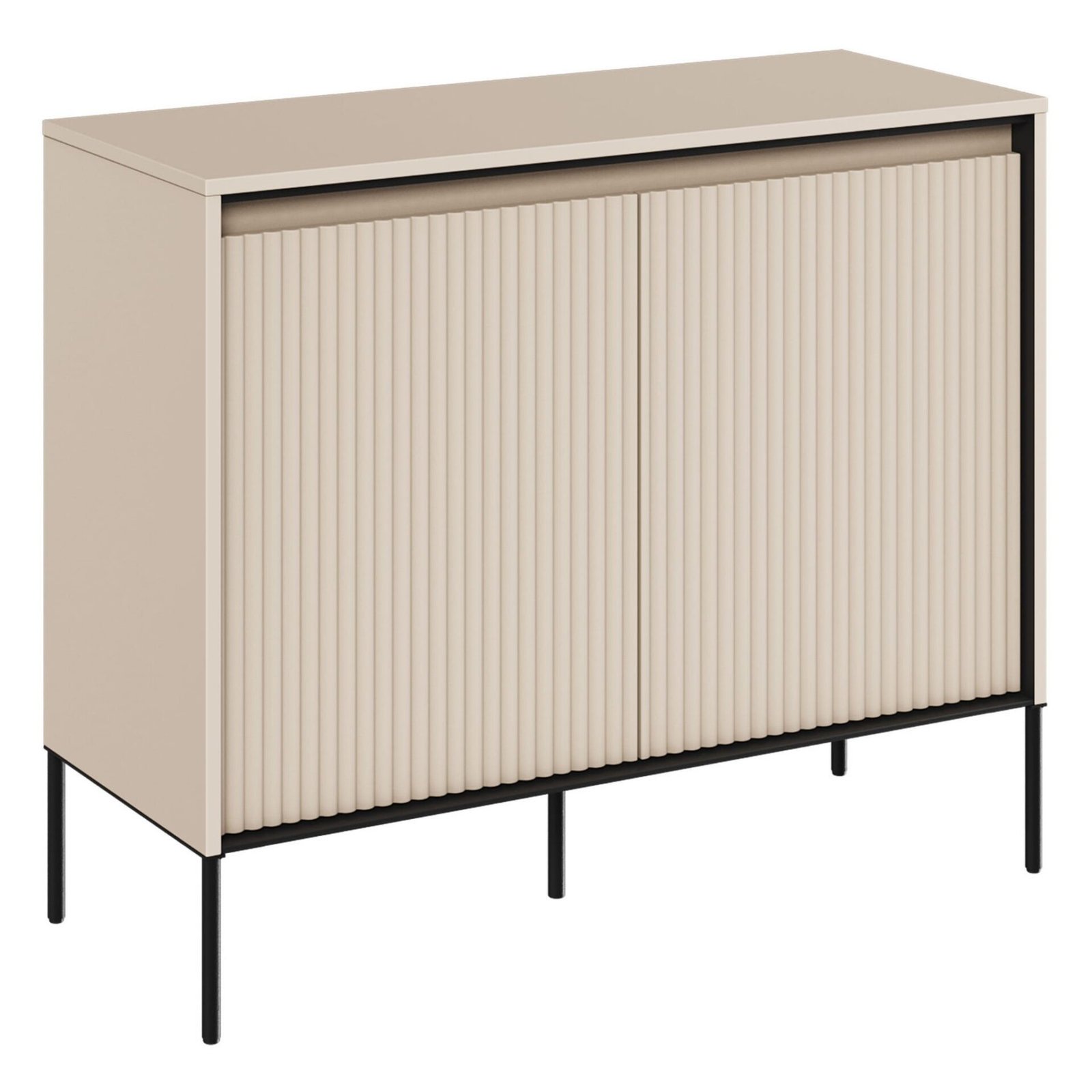 TREND 02 milled chest of drawers, beige / black legs