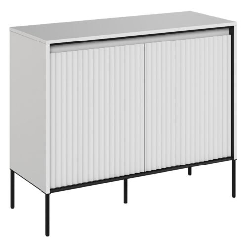 TREND 02 milled chest of drawers with white/black legs