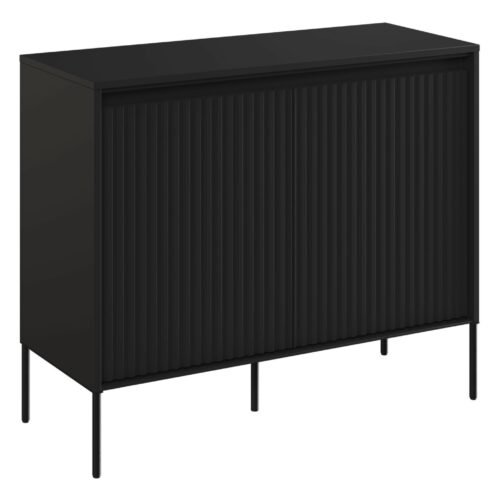 TREND 02 milled chest of drawers, black/black legs
